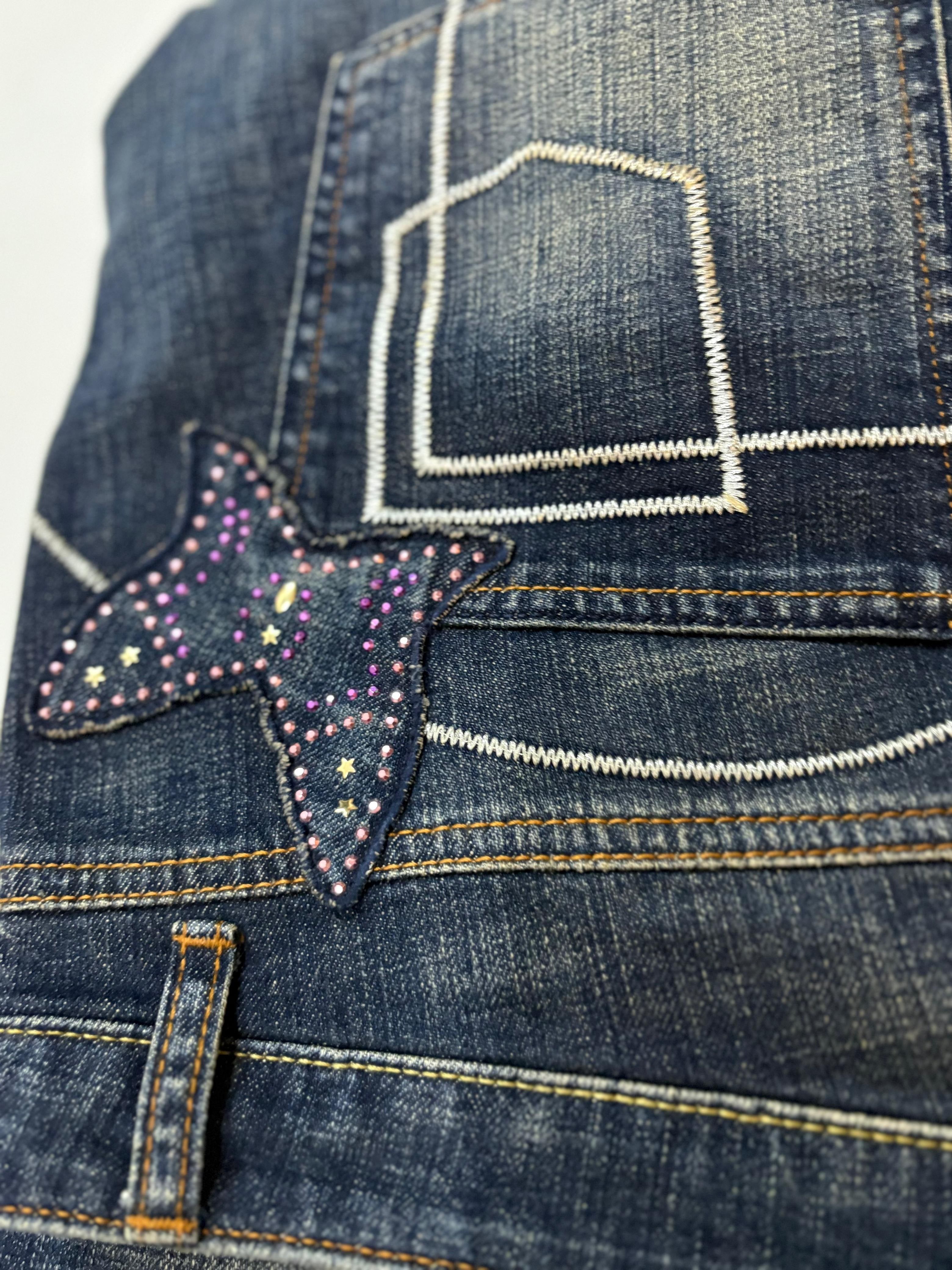 Butterfly back mid rise jeans(38inch)