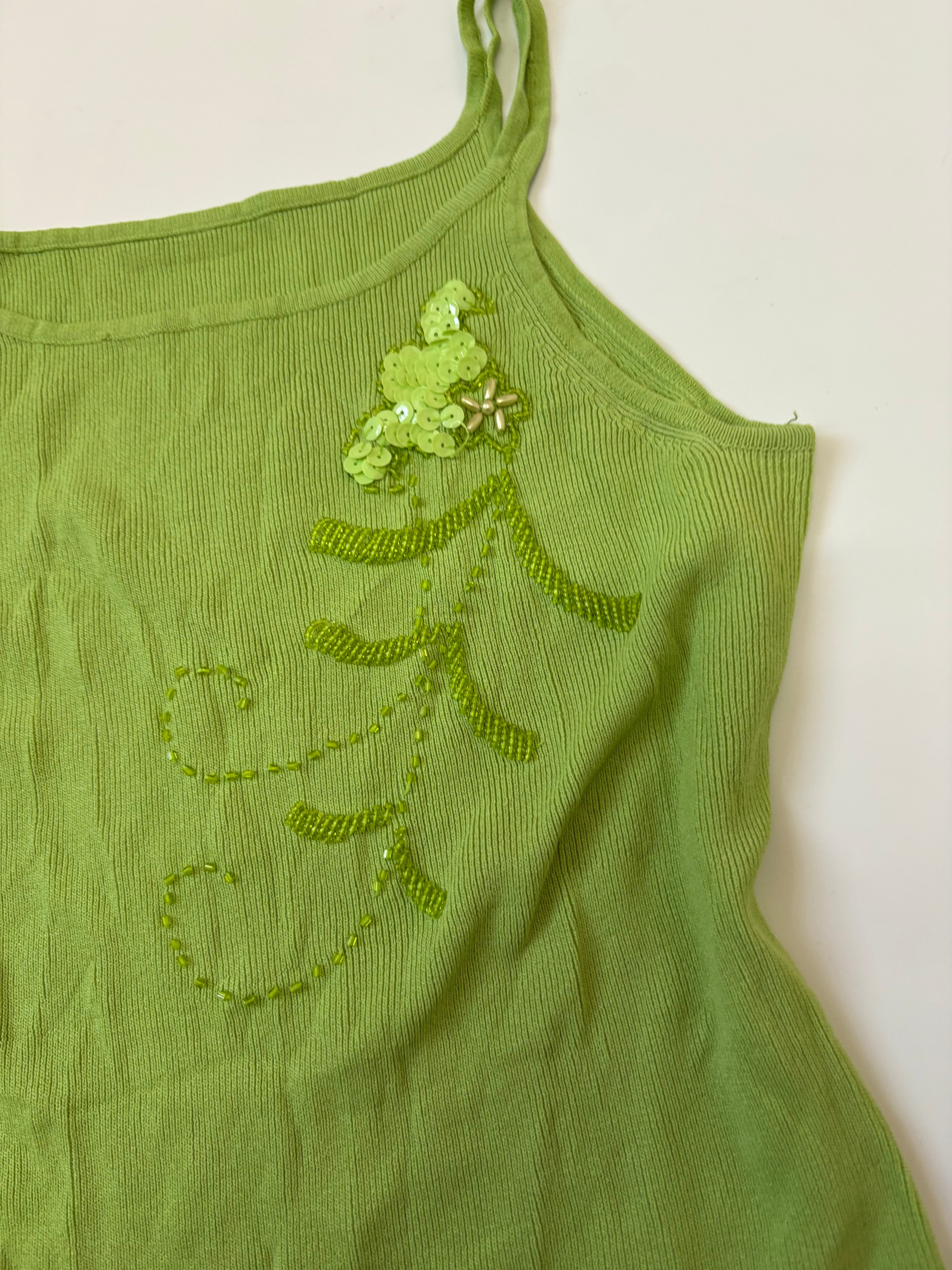 green beaded top (34inch)