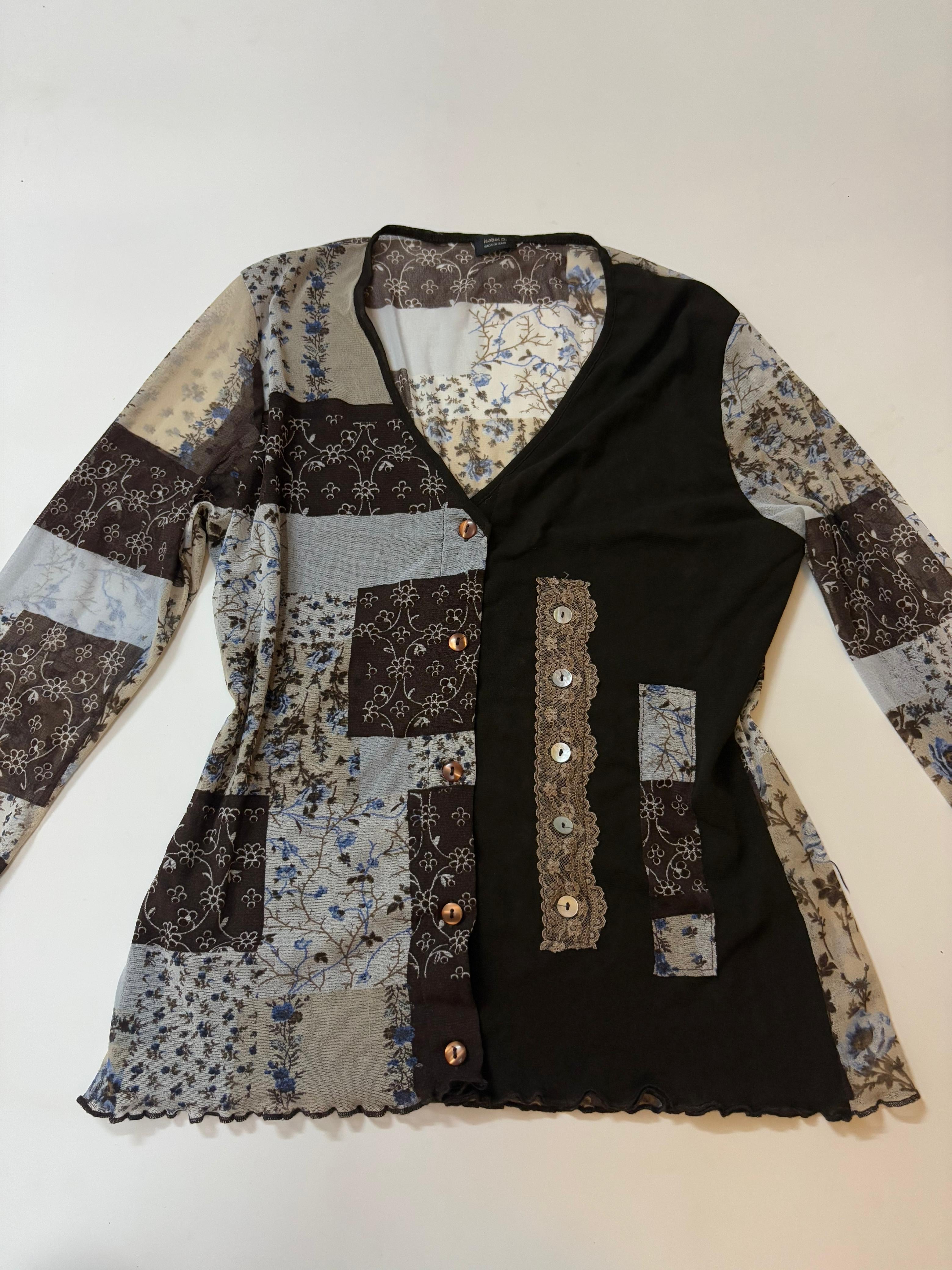 Isabel D made in Italy floral checks top(42-46 inch)