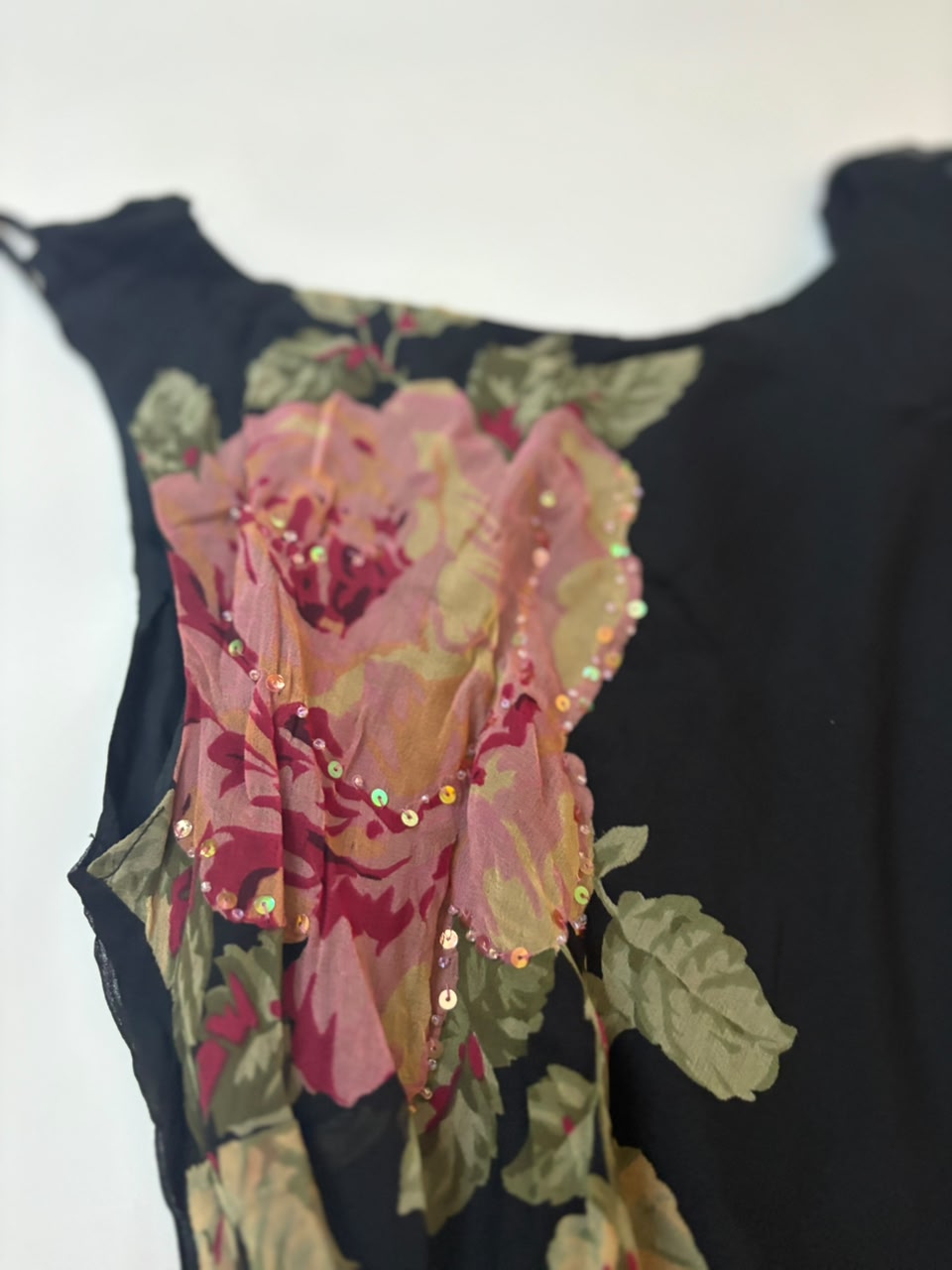 ROBBIE BEE black floral dress(34-38inch)