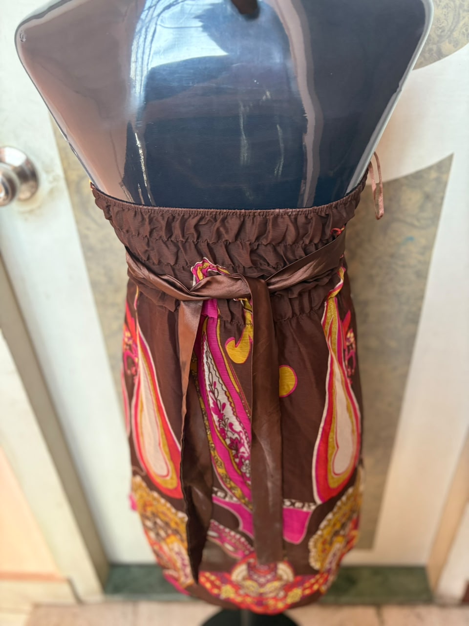 brown halter neck dress(30 inch)