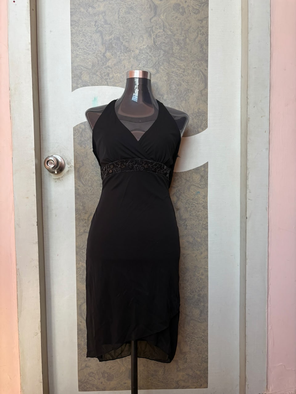vanity halter neck black dress(30-34 inch)