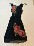 ROBBIE BEE black floral dress(34-38inch)